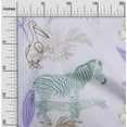 thumbnail image 2 of oneOone Viscose Jersey Medium Purple Fabric Tropical Doodled Animals With Leaves Quilting Supplies Print Sewing Fabric By The Yard 60 Inch Wide, 2 of 4