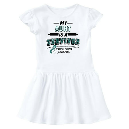 

Inktastic My Aunt is a Survivor Cervical Cancer Awareness Gift Toddler Girl Dress