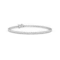 ANGARA Lab Grown Classic Diamond Tennis Bracelet for Women in 14K White Gold (Size-1.5mm| Color-F-G| Clarity-VS) | April Birthstone, Anniversary, Jewelry Gift for Women | Lab-Grown Diamond Bracelet