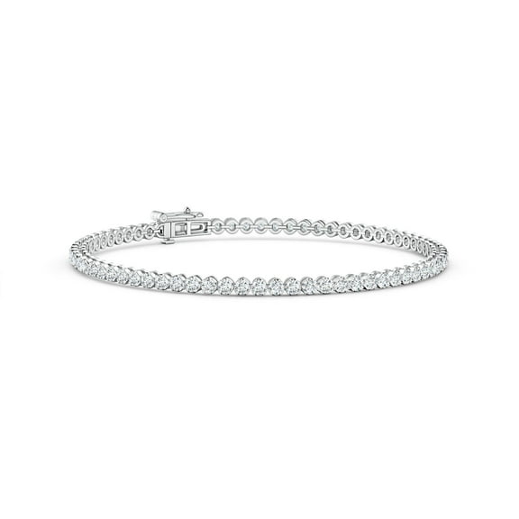 ANGARA Lab Grown Classic Diamond Tennis Bracelet for Women in 14K White Gold (Size-1.5mm| Color-F-G| Clarity-VS) | April Birthstone, Anniversary, Jewelry Gift for Women | Lab-Grown Diamond Bracelet
