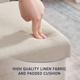 thumbnail image 6 of Ornavo Home 2 Pack 15 Inch Folding Storage Ottoman with Storage, Square Cube Linen Small Storage Ottoman Foot Rest Stool - Beige, 6 of 6