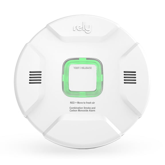 Rely RealAlerts 10-Year Battery Combination Smoke and Carbon Monoxide Alarm with Voice Alerts and LED Warning, 1 Pack