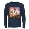 thumbnail image 2 of Unicorn Fanstasy Rainbow Castle Male Long Sleeve Shirt, Vintage Heather Navy, X-Large, 2 of 3