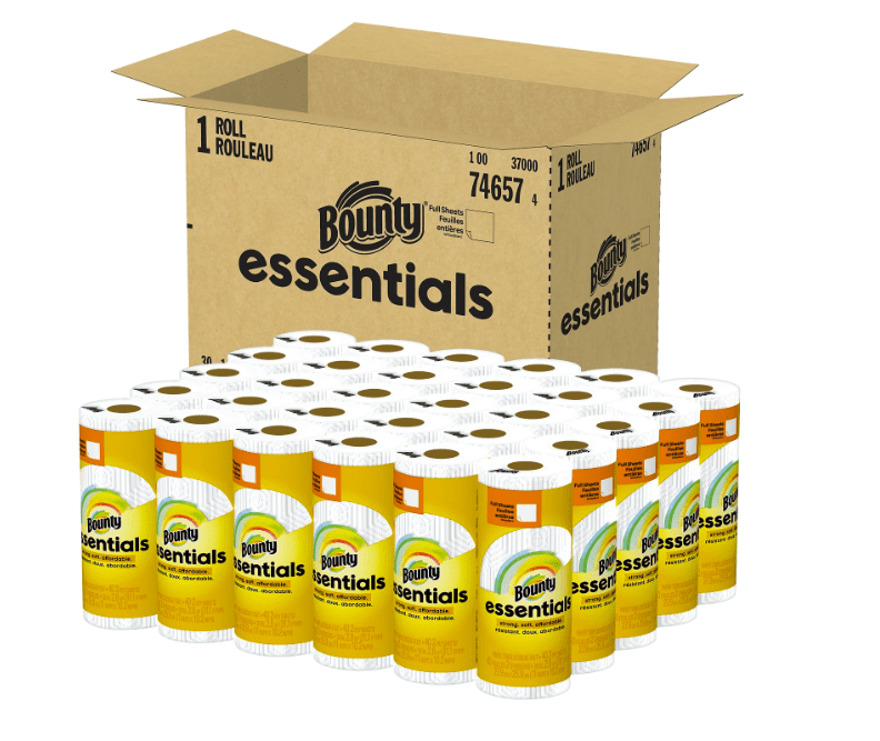 Bounty Essentials Full Sheet Paper Towels, 2ply, 40 Sheets/Roll, 30