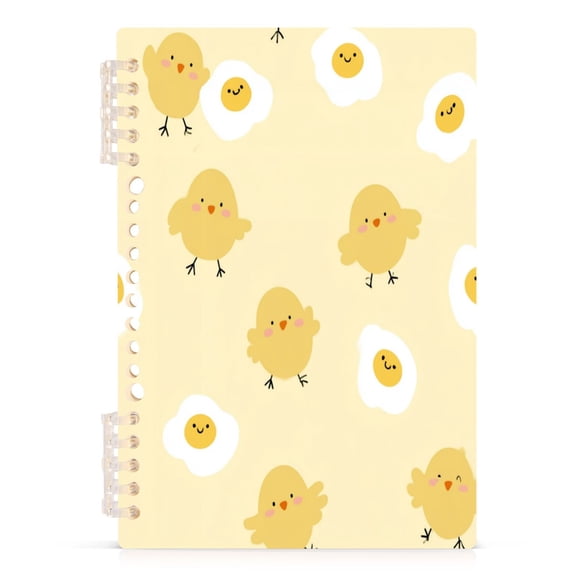 A5 Spiral Notebook 60 Sheets 80gsm Paper Ruled Journal Chicks and Fried Eggs
