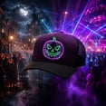 thumbnail image 4 of Hotyverty Clearance Purple Black Neon Pumpkin Snapback Cap, Spooky Halloween Themed Breathable Mesh Comfort Adjustable Strap, Unique Halloween Gifts For Men Women Halloween Party Cosplay Accessory, 4 of 6