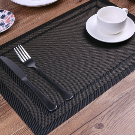

KAOU 45x30cm PVC Antiskid Heat Insulated Cup Mat Dinning Table Bowl Dish Pad Placemat