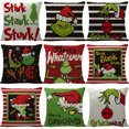 thumbnail image 2 of Fundas de almohada de Navidad Fundas de almohada de granja Funda de almohada de lino rústico de vacaciones para sofá Sofá Decoraciones de Navidad Fundas de almohada de tiro kaili Sencillez, 2 of 3
