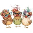 thumbnail image 1 of Pintura de diamante 5D DIY, taladro redondo completo, kit de pollo divertido, decoración del hogar, 40x30cm, 1 of 9