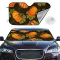 thumbnail image 3 of Lsque Orange Pumpkin Car Windshield Sun Shade | Accordion Folding Style Auto Shade for Car Truck SUV Van | Blocks UV Rays Sun Visor Protector | Small, 3 of 7