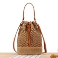 thumbnail image 2 of Jiibva Summer Woven Rattan Handbag Bags, Women Straw Shoulder Bag Drawstring Straw Purse Beach Shoulder Tote Handbags for Women, 2 of 7
