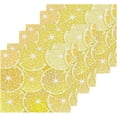 thumbnail image 2 of SKYSONIC 6 PCS Yellow Slices Lemon Washcloths, 12"x12" Cotton Wash Cloths, Highly Absorbent and Soft Face Towels for Bathroom,Gym,Hotel and Spa, 2 of 7