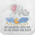 thumbnail image 4 of Inktastic My Grandma Loves Me to the Moon and Back Elephants in Clouds Boys or Girls Baby Bib, 4 of 4