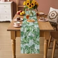thumbnail image 2 of Monstera Leaves Table Runner 70 Inches, Summer Palm Leaf Botanical Wooden Grey Bed Runner Dresser Scarves Tabletop for Indoor Outdoor Parties/Ceremony/Banquet, 13" x 70", 2 of 9