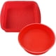 thumbnail image 1 of Juego de 2, Molde para hornear pastel de silicona, Molde para pastel de 8.5 pulgadas, forma cuadrada findTop y Molde para hornear, antiadherente, forma redonda, 9 pulgadas, rojo, 1 of 5