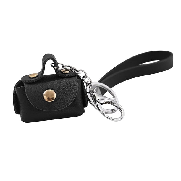 Llavero de pulsera, llavero para auriculares, bolsa de almacenamiento, monedero, llavero con dije, bolso de moda Negro