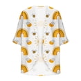 thumbnail image 4 of lcziwo Kimono for Women Beach Cover Up Chiffon Open Front Cardigan Casual Lightweight 3/4 Sleeve Sunflower Print Tops Shrugs Vacation Outfits Multicolor XXXL Sale of The Day, 4 of 6