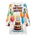 thumbnail image 2 of Happy Birthday for Your Brother! Loose Dress Evening Dress Summer Dresses for Women Luxury Dress Long Sleeved Dress, 2 of 4