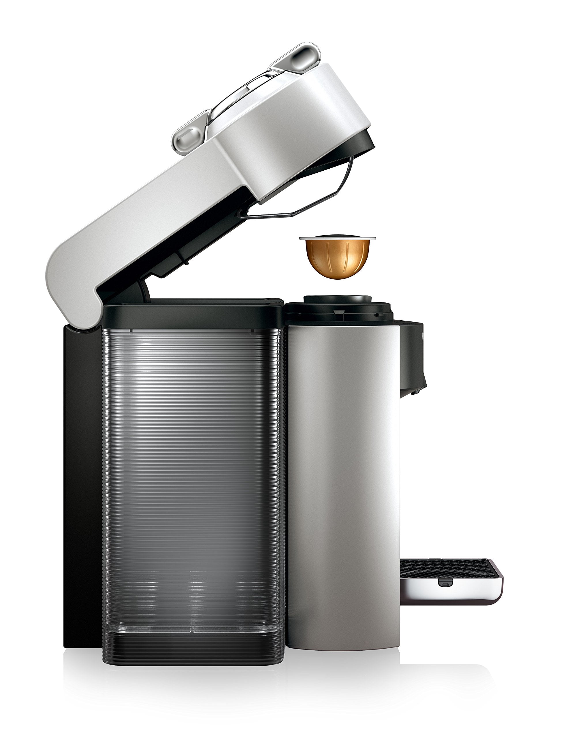 Nespresso New Evoluo Coffee and Espresso Machine by De'Longhi with Aerocinno, Silver, Single-Serve Brewers