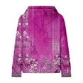 thumbnail image 6 of Mercatoo Girls Vintag Hoodi, Kids Flor Print Long Sleeve Hooded Sweatshirt Casual Stylish Fall Winter Outfit Tops, 6 of 7