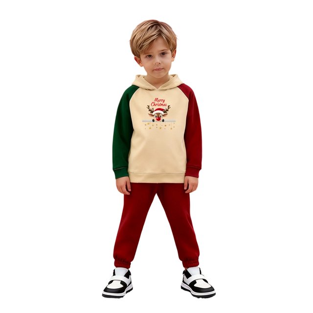 Ensemble Familial, Chandail en Molleton à Manches Longues Imprimé Décontracté pour Vacances, Pantalon pour Famille Parent-Enfant, Chandails en Molleton pour Famille