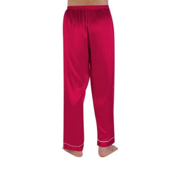 Men's Solid Silk Casual Loose Sleep Pant Comfy Soft Pajamas Trousers