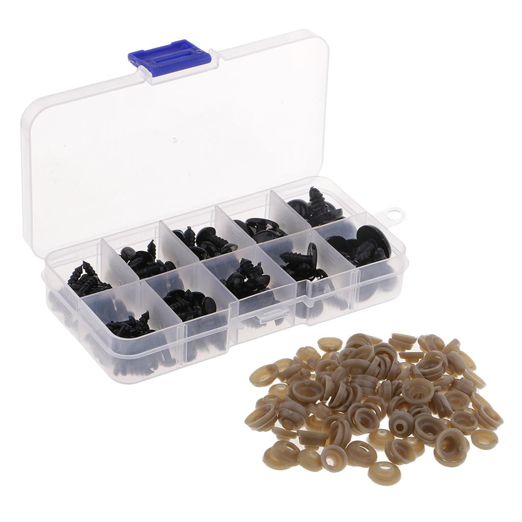 125 Pieces Plush Toys Accessory Decorations Eyes /Nose Oval Shape Screw Type Teddy Bear Ornaments