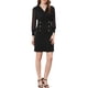 thumbnail image 2 of INSPIRE CHIC Vestido A-Line Elegante con Cuello en V y Decoración de Botones para Mujeres en el Trabajo XL Negro, 2 of 7