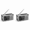 thumbnail image 1 of 2X Emergency Radio Hand Crank Radio Multi-Function AM/FM/NOAA Solar Hand Crank Emergency Radio SOS Alarm 4000mah Gray,2 x Solar Hand Crank Radio 2 x Data Cable,Gray, 1 of 8