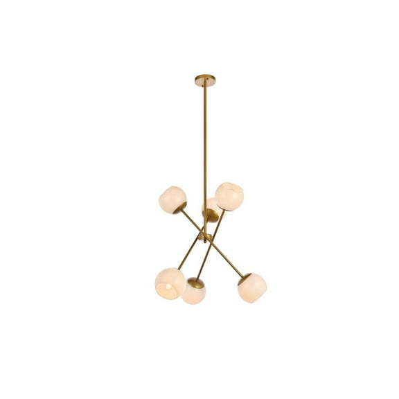 Axl 24 inch pendant in brass with white shade