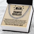 thumbnail image 3 of To My Man - When You Wear This Promise Necklace, Cuban Link Chain, Stainless Steel or Yellow Gold, Message Card & Gift Box, 3 of 5