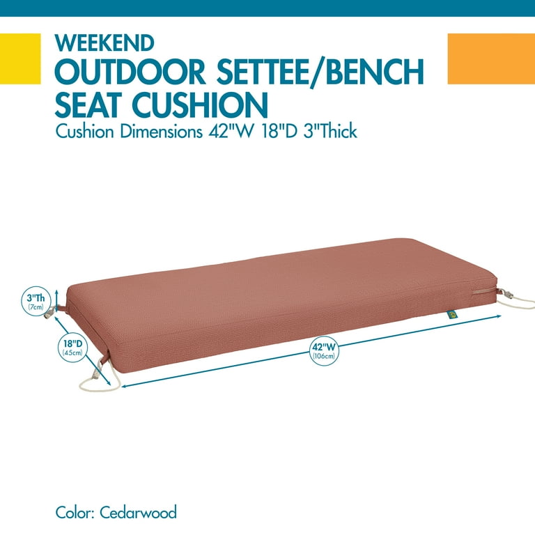 Duck Covers Weekend Water Resistant Outdoor Bench Cushion 42 x 18 x 3 inch Cedarwood
