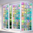 thumbnail image 1 of Película de privacidad decorativa para ventana, diseño de mosaico de vidrio iridiscente, colorida película estática para ventana, panel de puerta de baño, cocina, 1 of 4