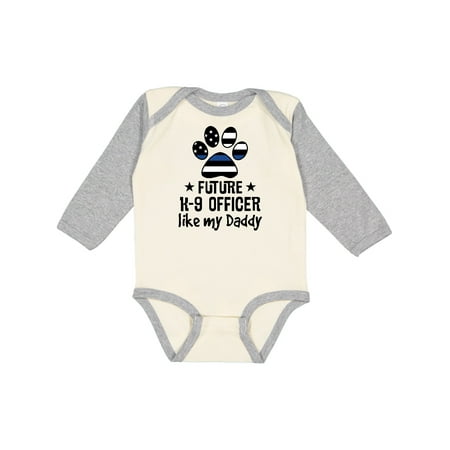 

Inktastic Future K 9 Police Officer Like Daddy Gift Baby Boy or Baby Girl Long Sleeve Bodysuit