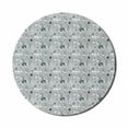 thumbnail image 1 of Underwater Mouse Pad for Computers, Sea Shells and Urchins Mollusk Nautilus Oyster Snail Marine Illustration, Round Non-Slip Thick Rubber Modern Mousepad, 8" Round, Hunter Green White, by Ambesonne, 1 of 2