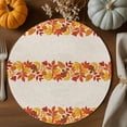 thumbnail image 2 of Fall Round Placemats Set of 4 Autumn Maple Leaves Place Mats Thanksgiving Woven Placemat Autumn Leaf Linen Circle Braided Table Mat for Kitchen Dining Table Autumn Party Home Decor 15 Inch, 2 of 9