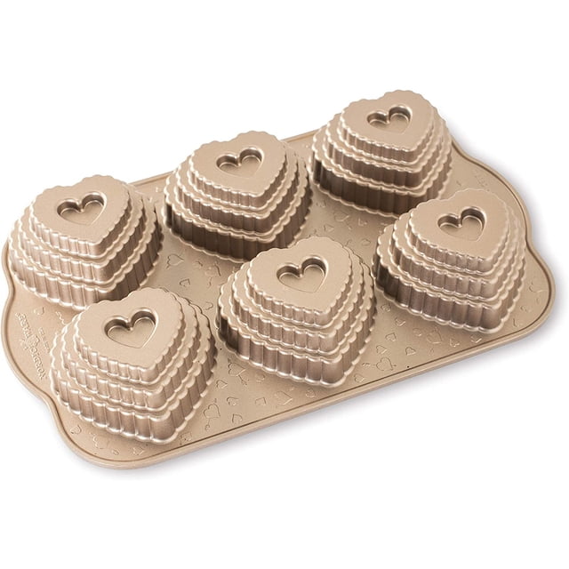 Nordic Ware Cast Bundt Bakeware Tiered Heart Cakelets Toffee Nordic Ware Nordic Ware