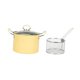 thumbnail image 2 of Olla para freír profunda con tapa Sartenes de cocina Fáciles de limpiar Olla para freír japonesa Freidoras profundas Olla para freír para acampar amarillo, 2 of 8
