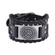 thumbnail image 2 of Pulsera de cuero para Hombre Yinane Cuero PU Plata Pulseras anchas de puño, 2 of 8