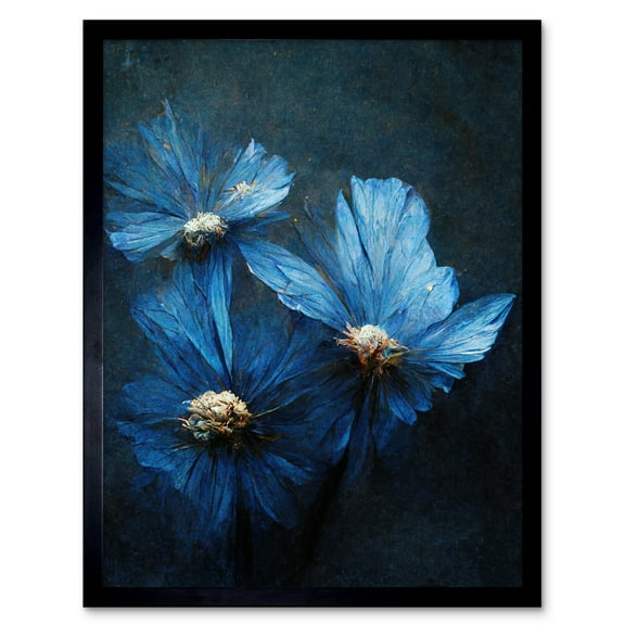 Simple Elegant Cornflower Art Print Framed Poster Wall Decor 12x16 inch
