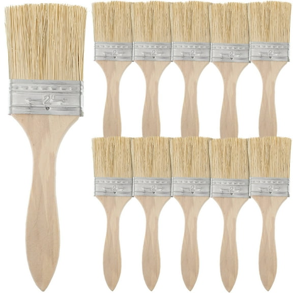 NUOLUX Small Paint Brushes Thickened Handle 10Pcs 2 Inches Brush Head