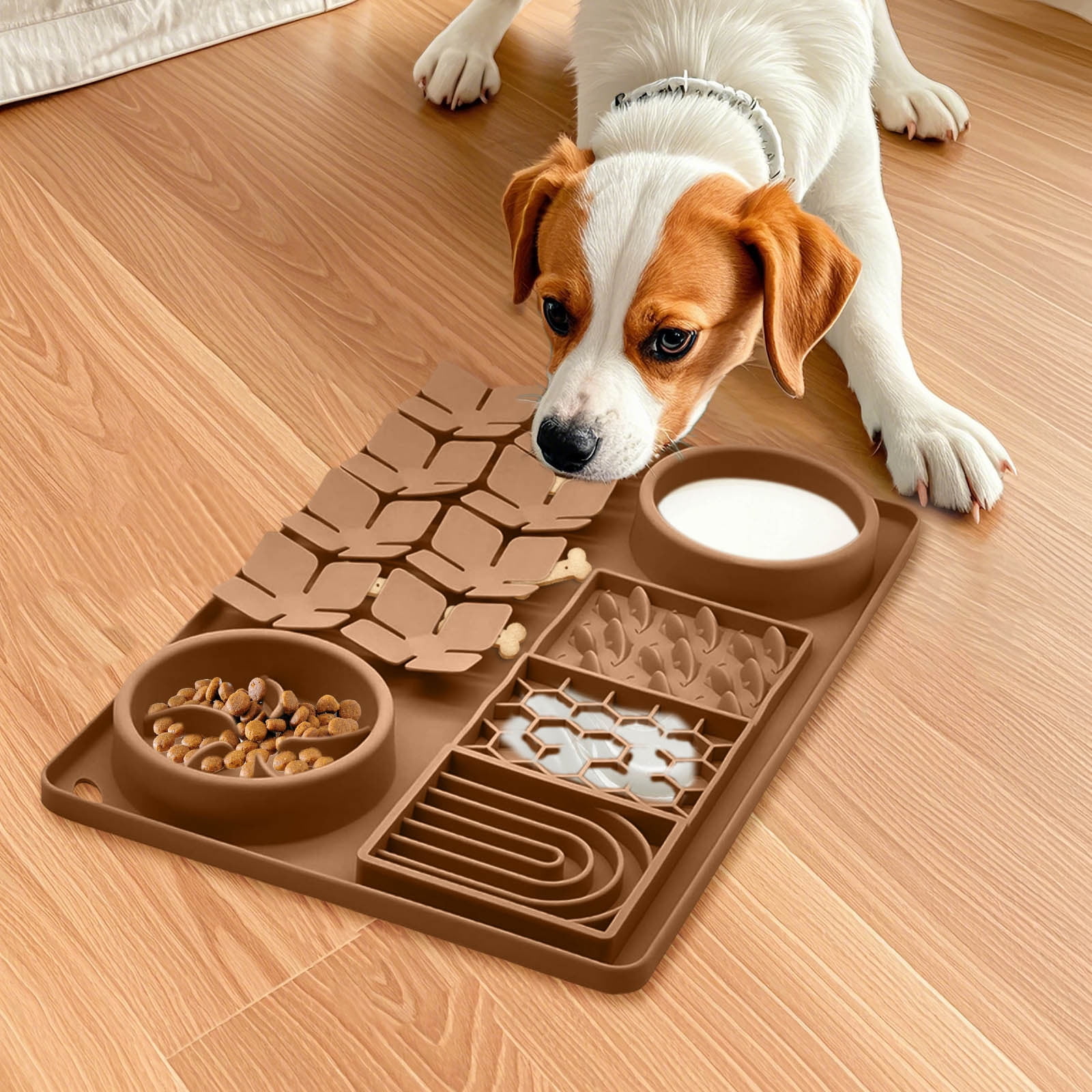KMWGRE Interactive Pet Licking Mat with Suction Cups Slow Feeder Bowl Anxiety Puzzle Toy for Dogs and Cats C One Size