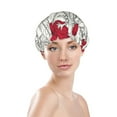 thumbnail image 3 of Kdxio Leaves And Anemone Print Shower Cap for Women,Elastic and Reusable,Double Waterproof Layers Bathing Hat, 3 of 9