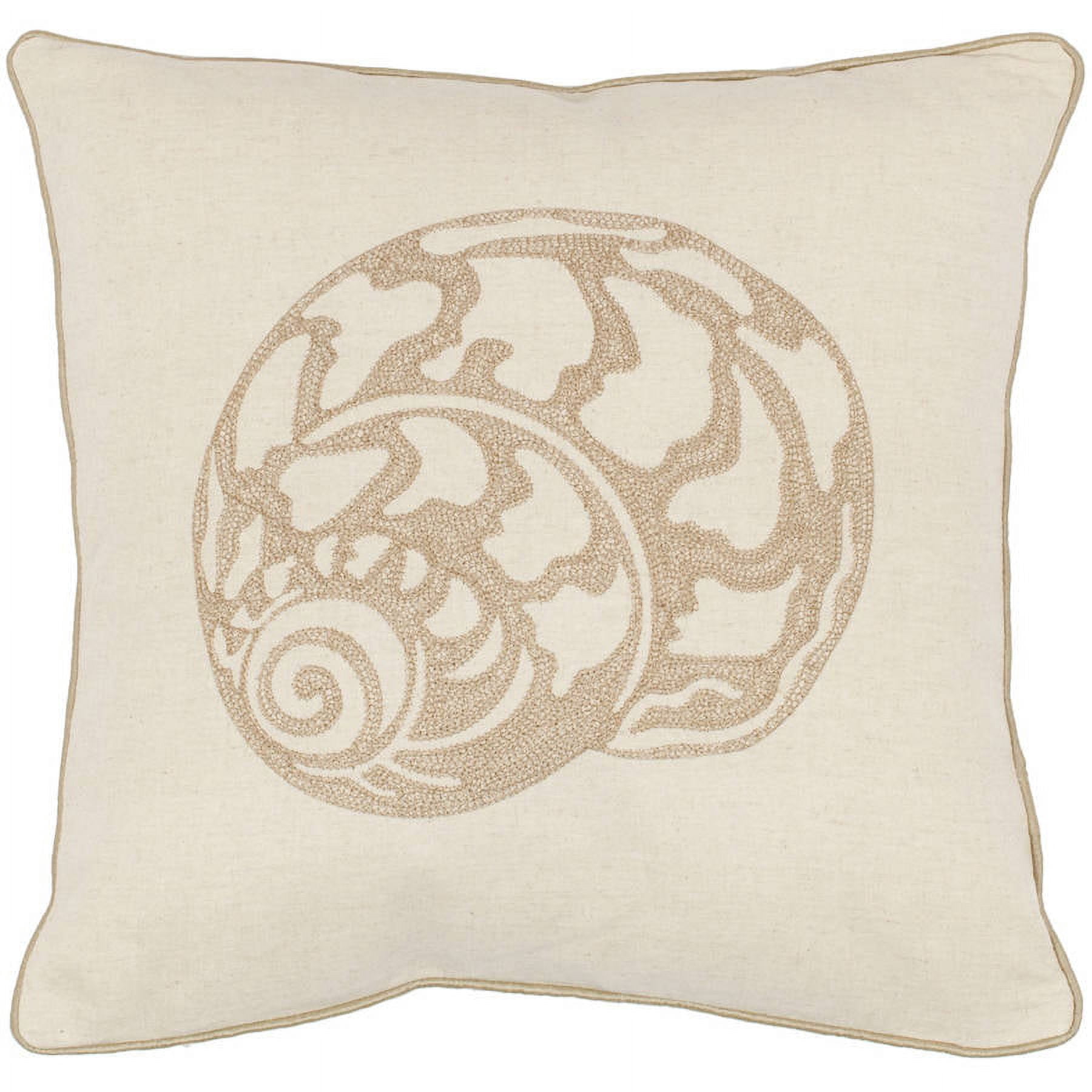 SAFAVIEH Palmer Seashell Pillow, 18" x 18", Cream, Set of 2
