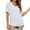 White, variant on yillto Womens Summer Shirts Short Sleeve V Neck Basic Solid Color Loose Side Ruched Causal Tshirts