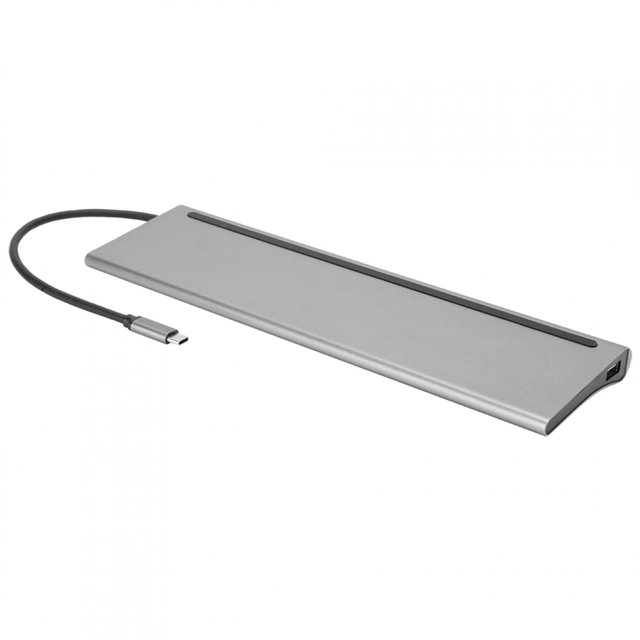 LHCER Station d'Accueil Rétrocompatible Double +Vga, Transmission Stable en Alliage d'Aluminium, Hub USB Haute Efficacité, pour Notebooks TypeC