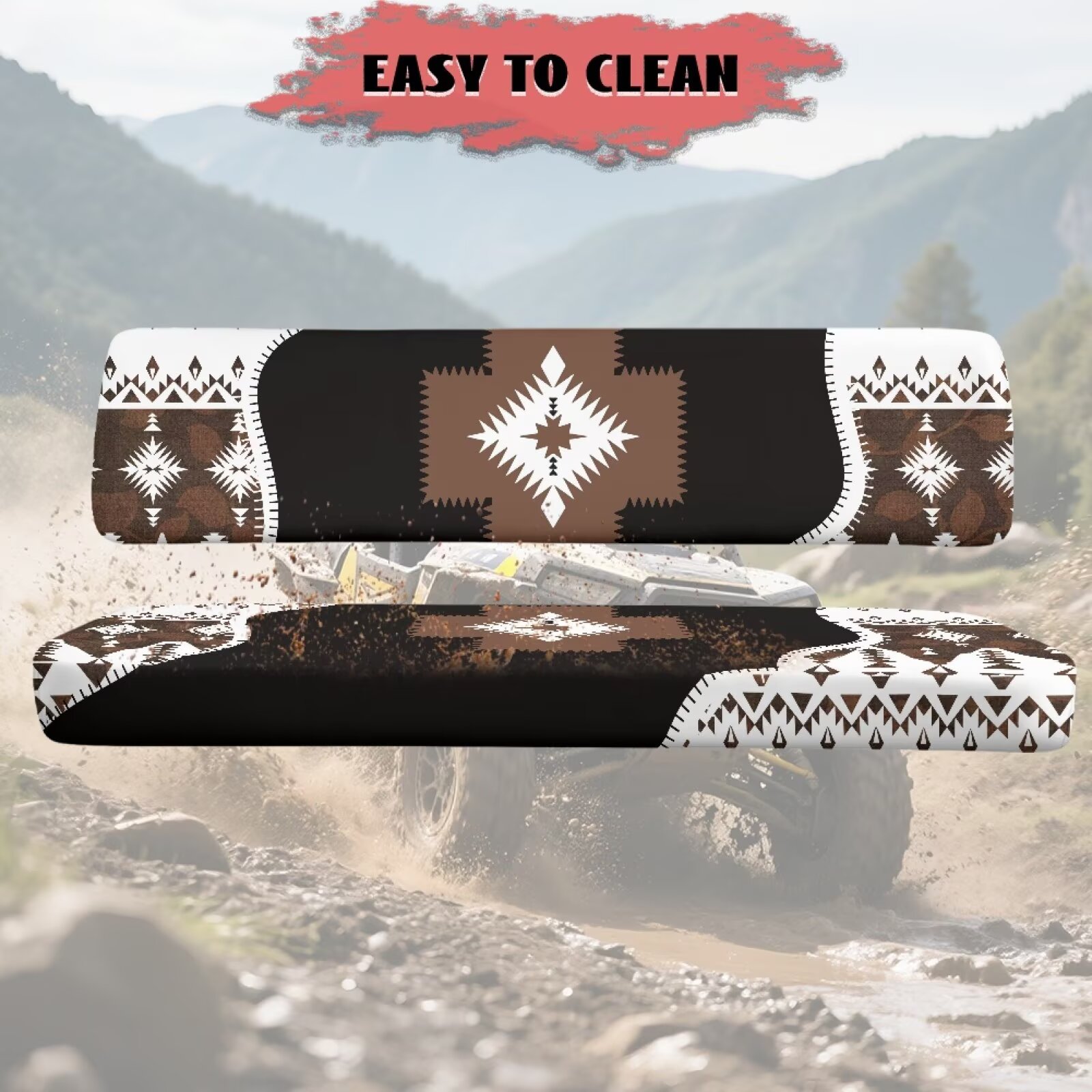 Uorisanigo UTV Seat Covers for Kawasaki Mule 3000 3010 3020 4000 4010 2001-2024 Aztec African Tribal UTV Bench Seat Cover Accessories All Season Weather Proof Seats Cushion