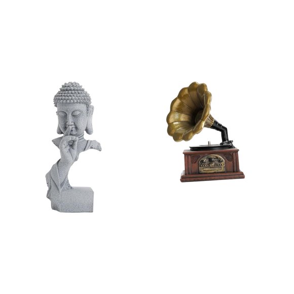 Elodie Gautama Figurine de Méditation Bouddha Statue Vintage Sculpture de Collection Ornement en Résine pour Pendaison de Crémaillère Jardin Cadeau d'Anniversaire