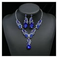 thumbnail image 2 of Hyasfey Women Necklace Earrings Set Luxury Symmetric Retro Rhinestone Hollow Out Anti-allergy Hanging Earrings Bridal Wedding Prom Anniversary Jewelry Set, 2 of 8