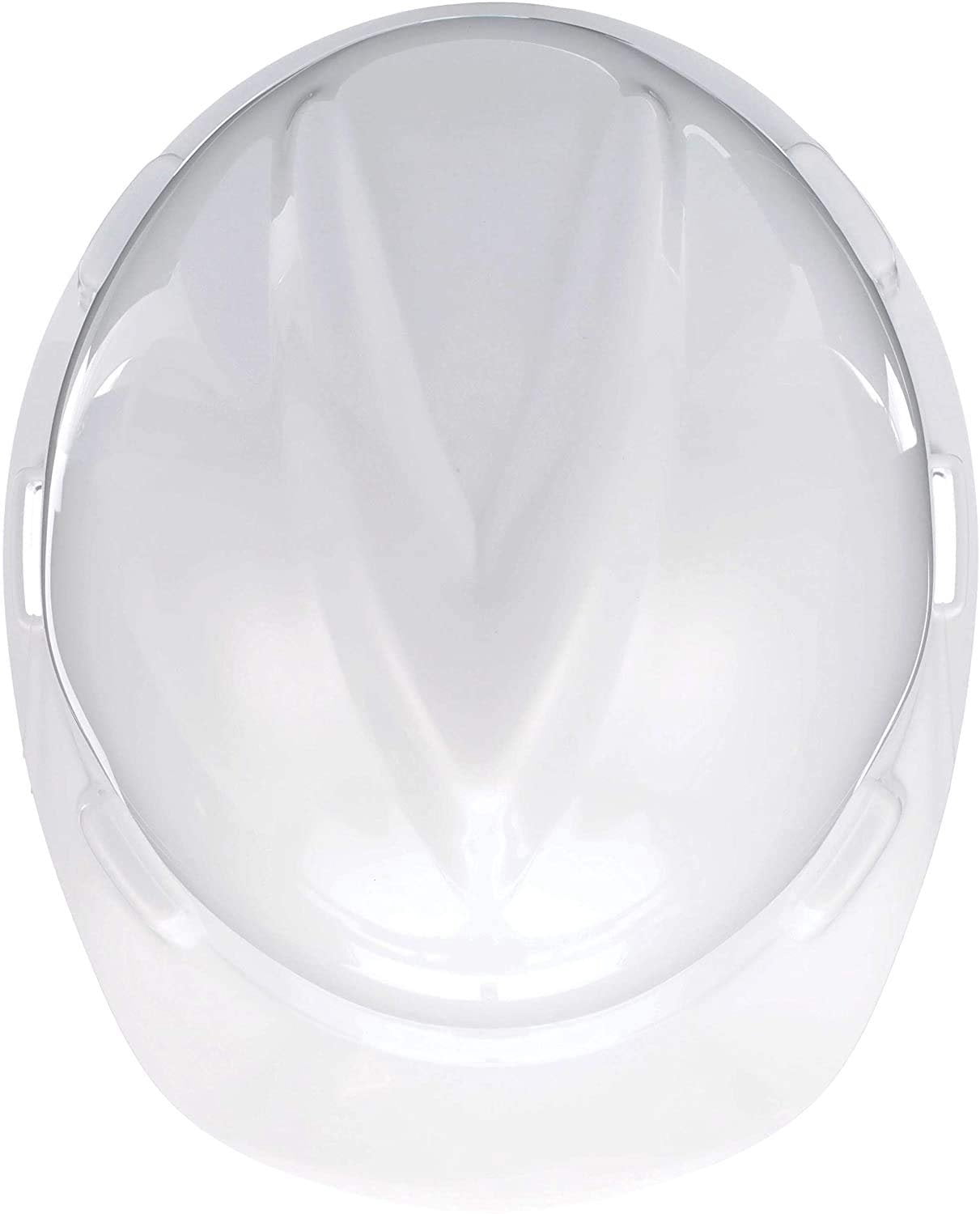MSA 475358 V-Gard Cap Style Safety Hard Hat With Fas-Trac III Ratchet Suspension  Polyethylene Shell, Superior Impact Protection, Self Adjusting Crown-Straps - Standard Size in White